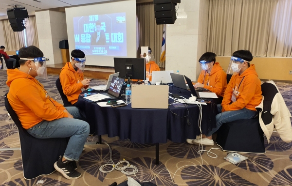 제7회 대한민국 SW융합 해커톤대회 참여 모습.