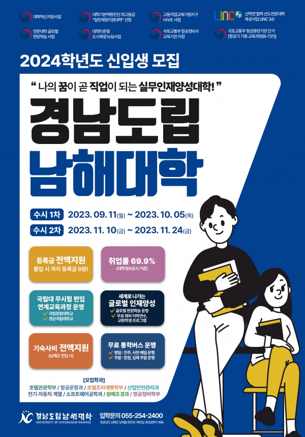 2024학년도 경남도립남해대학 포스터. /남해대학